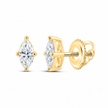 1/2 CTW Marquise Lab-Grown Diamond Stud Earrings in 14K Yellow Gold