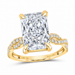 14K Yellow Gold Radiant-Cut Lab-Grown Diamond Twist Ring, 5½ CTW