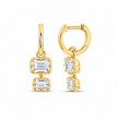 14K Yellow Gold Emerald-Cut Lab-Grown Diamond Drop Earrings, 3.00 CTW
