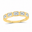 14K Yellow Gold Emerald-Cut Lab-Grown Diamond Bezel Band, 1¼ CTW