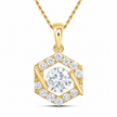 1 1/3 CTW Geometric Lab-Grown Diamond Pendant in 10K Yellow Gold