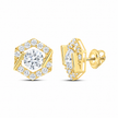 2 5/8 CTW Geometric Lab-Grown Diamond Stud Earrings in 10K Yellow Gold