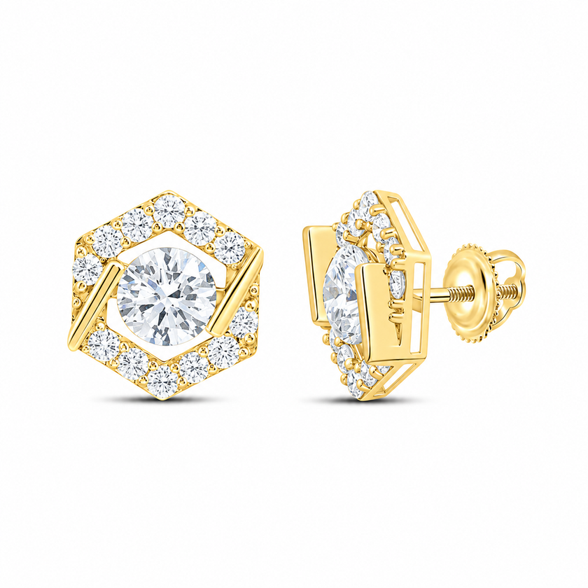 2 5/8 CTW Geometric Lab-Grown Diamond Stud Earrings in 10K Yellow Gold