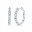 1/2 CTW Lab-Grown Diamond Hoop Earrings in 10K White Gold