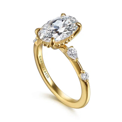 Unique Oval Diamond Engagement Ring