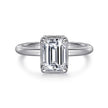 Modern Yet Classic Emerald Cut Hidden Halo Diamond Engagement Ring in 14K Gold | Gemma's Jewelers