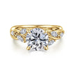 14k yellow gold floral diamond ring showcasing elegant design