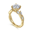 14k yellow gold floral diamond ring showcasing elegance