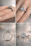 2 Carat Bezel Engagement Ring with Hidden Halo