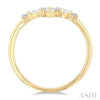 Chevron Shaped Marquise and Round Diamond Wedding Band Guard in 14K Yellow Gold  | Gemmas Jewelers