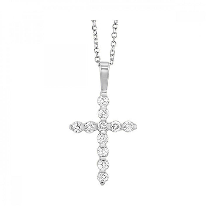 Chic & Sparkling Diamond Cross Necklace 14KW | Gemmas Jewelers