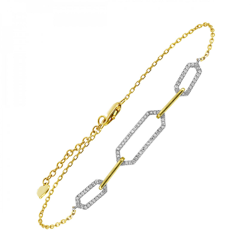 Chic & Trendy Diamond Paperclip Bracelet in 14K | Gemmas Jewelers