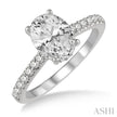 Classic Design Oval Shape Diamond Engagement Ring in 14K White Gold | Gemmas Jewelers