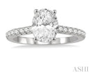 Classic Design Oval Shape Diamond Engagement Ring in 14K White Gold | Gemmas Jewelers