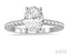 Classic Design Oval Shape Diamond Engagement Ring in 14K White Gold | Gemmas Jewelers