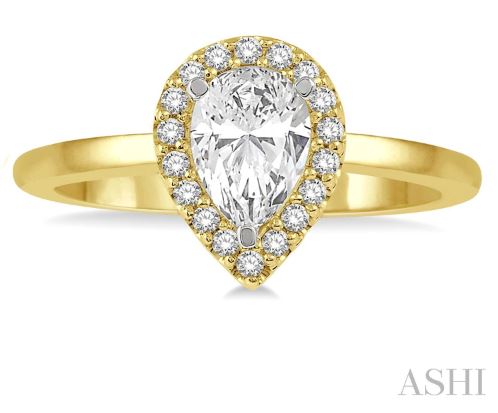 Classic & Chic Pear Shape Halo Diamond Engagement Ring in 14K Yellow Gold | Gemmas Jewelers