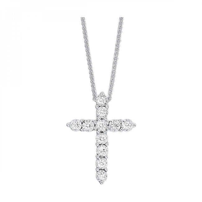 Classic Design Diamond Cross Necklace in 10K Gold | Gemmas Jewelers