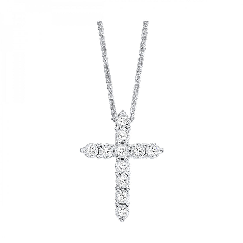 Classic Design Diamond Cross Necklace in 10K Gold | Gemmas Jewelers