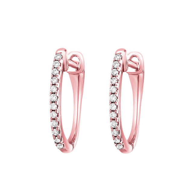 Classic Design Huggie Hoop Diamond Earrings  in 10K | Gemmas Jewelers 1
