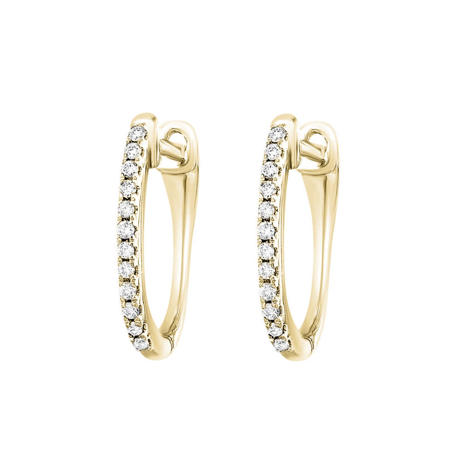 Classic Design Huggie Hoop Diamond Earrings  in 10K | Gemmas Jewelers 3