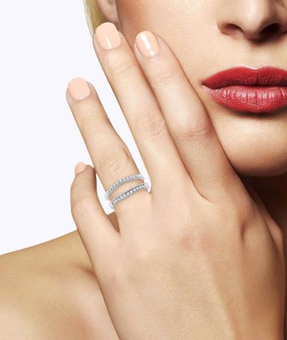 Classic & Elegant Round Diamond Insert Wedding Ring in 14K White Gold