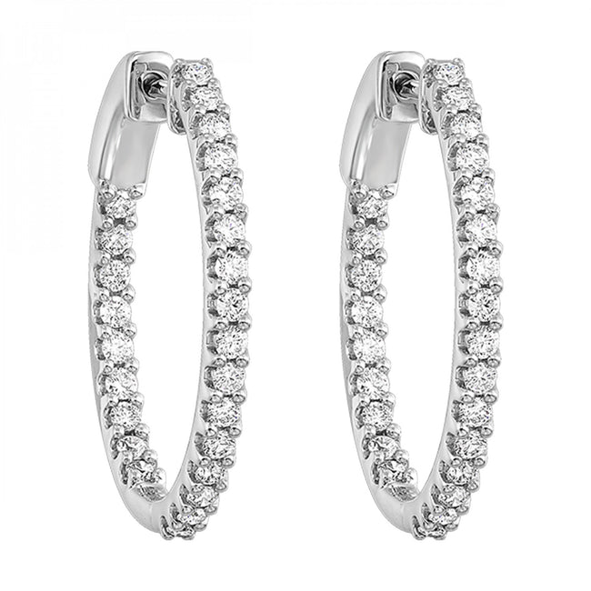 Classic & Elegant Diamond Eternity Hoop Earrings 14K | Gemmas Jewelers
