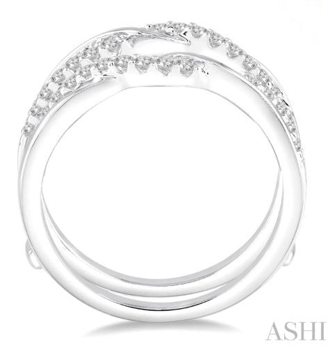 Classy Twisted Double Row Diamond Insert Wedding Ring in 14K White Gold | Gemmas Jewelers