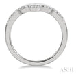 Classy Chevron Center Round Diamond Wedding Band Guard in 14K White Gold | Gemmas Jewelers