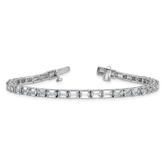 Classy & Elegant Lab Grown Diamond Emerald Cut Tennis Bracelet in 14K Gold | Gemas Jewelers 1
