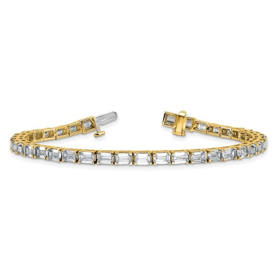Classy & Elegant Lab Grown Diamond Emerald Cut Tennis Bracelet in 14K Gold | Gemas Jewelers 2