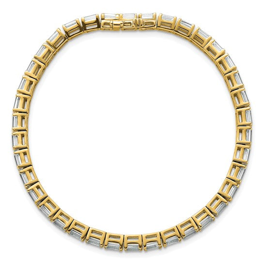 Classy & Elegant Lab Grown Diamond Emerald Cut Tennis Bracelet in 14K Gold | Gemas Jewelers 6