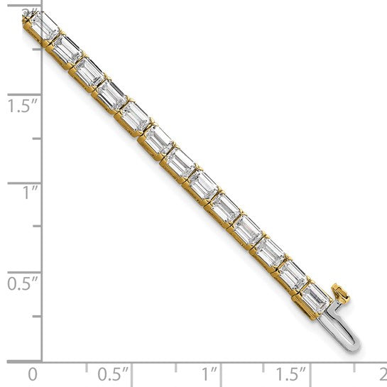 Classy & Elegant Lab Grown Diamond Emerald Cut Tennis Bracelet in 14K Gold | Gemas Jewelers 8