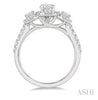 Cushion Shape Past, Present & Future Round Diamond Engagement Ring in 14K White Gold | Gemmas Jewelers