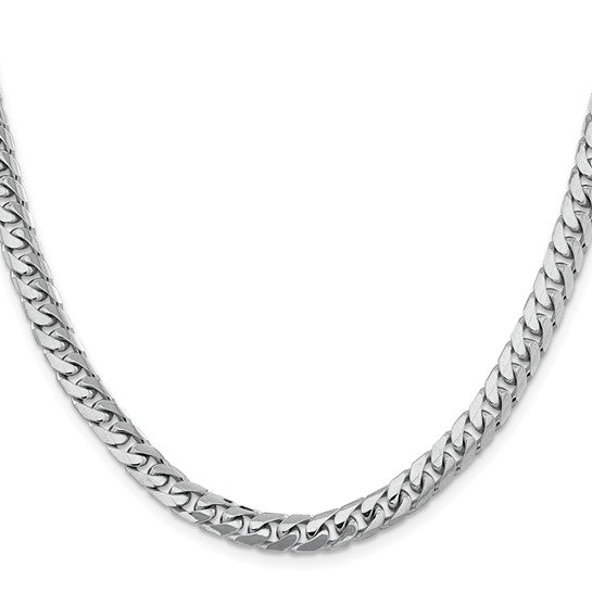 14k Solid White Gold Miami Cuban Link 22