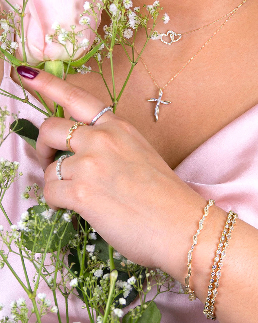 1/4ct Interlocked Heart Diamond Fashion Pendant in 10K Yellow Gold