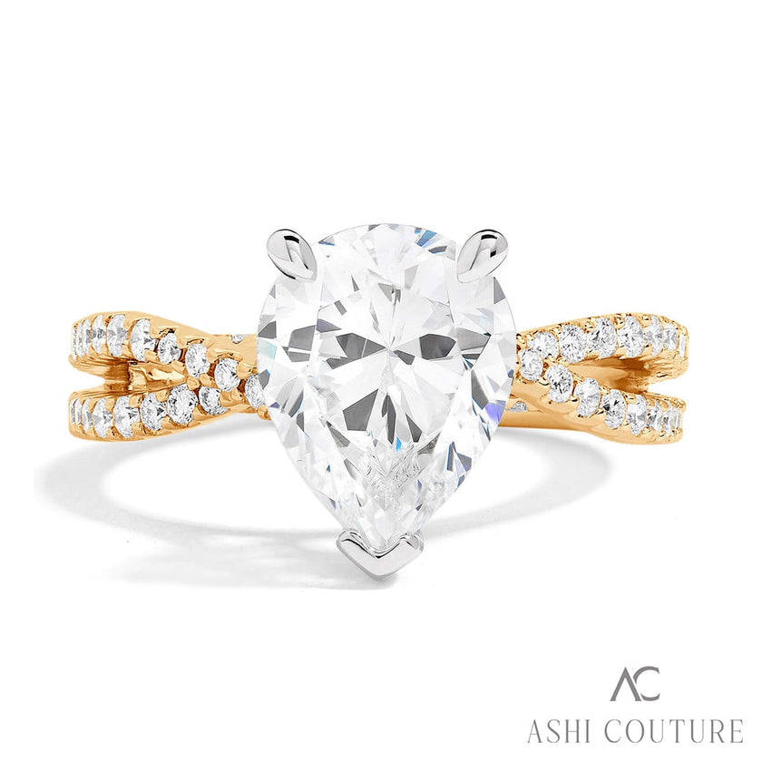 Dazzling Couture Bypass Pear Shape Diamond Engagement Ring 14K | Gemmas Jewelers