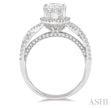 Dazzling Marquise Shape Crisscross Design Diamond Engagement Ring in 14K White Gold | Gemma's Jewelers