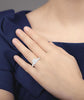 Dazzling Princess Cut Diamond Semi Mount Engagement Ring in 14K White Gold | Gemma's Jewelers