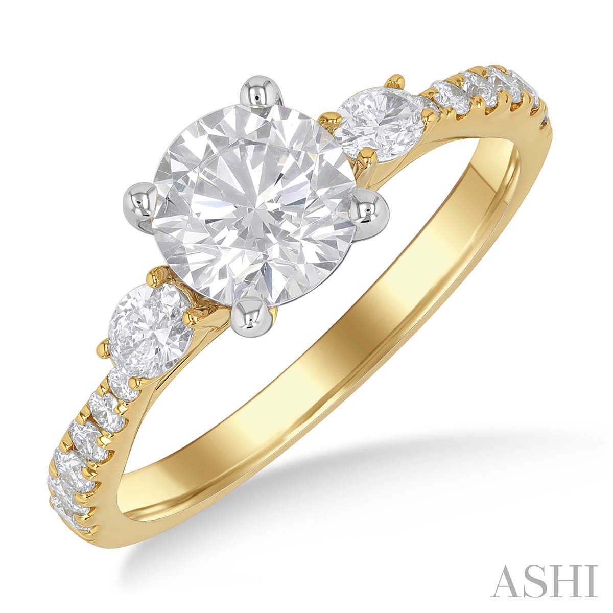 Dazzling Round Diamond Engagement Ring in 14K Yellow Gold | Gemmas Jewelers