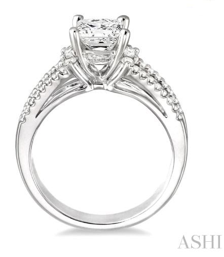 Dazzling Split Shank Princess Cut Diamond Engagement Ring in 14K | Gemmas Jewelers