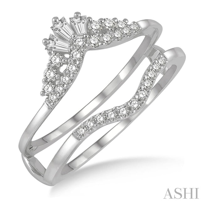 Dazzling Tiara Design Diamond Insert Wedding Ring in 14K White Gold | Gemmas Jewelers