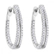 Dazzling Double Row Diamond Eternity Hoop Earrings in 10K | Gemmas Jewelers