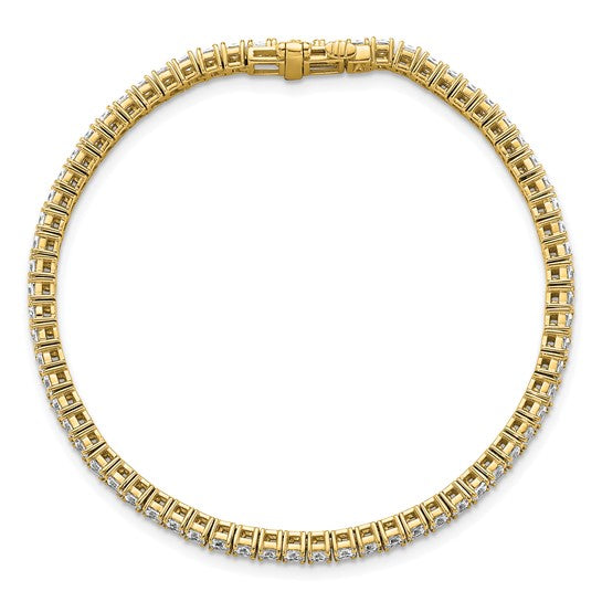 Dazzling Lab Grown Princess Cut Diamond Tennis Bracelet 14K Gold | Gemmas Jewelers 