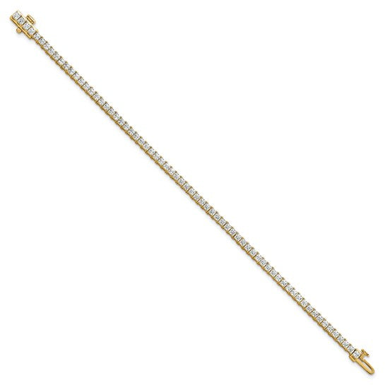 Dazzling Lab Grown Princess Cut Diamond Tennis Bracelet 14K Gold | Gemas Jewelers 5