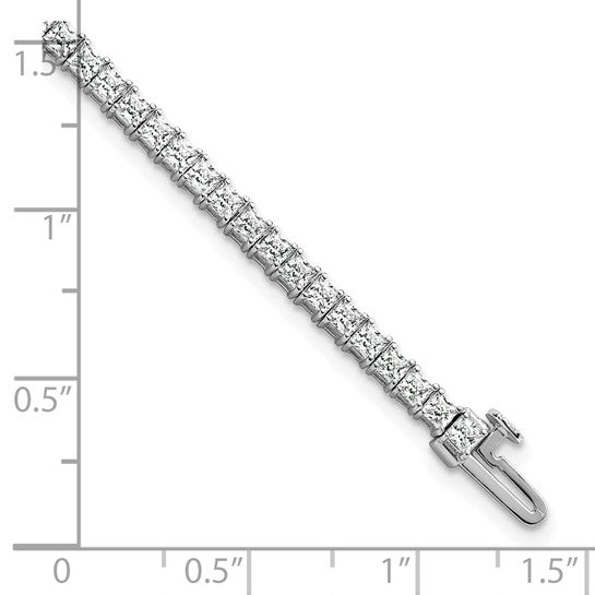 Dazzling Lab Grown Princess Cut Diamond Tennis Bracelet 14K Gold | Gemas Jewelers 