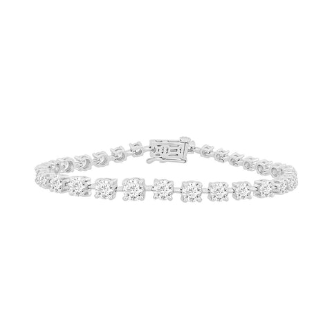 14K White Gold 6 1/2 Carat Diamond Bracelet