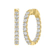 Spectacular Lab Created Diamond Eternity Hoop Earrings 7.0ct in 14KW Gold - Certified
