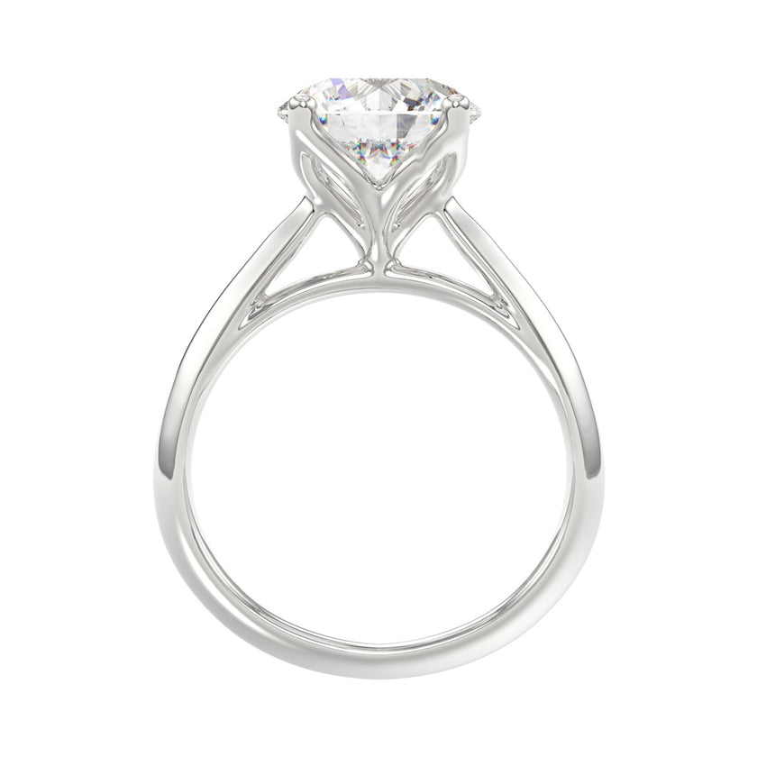 3 Carat Round Cut Tulip Solitaire
