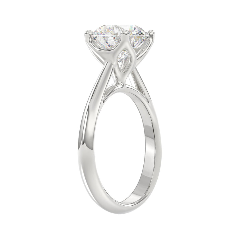 3 Carat Round Cut Tulip Solitaire