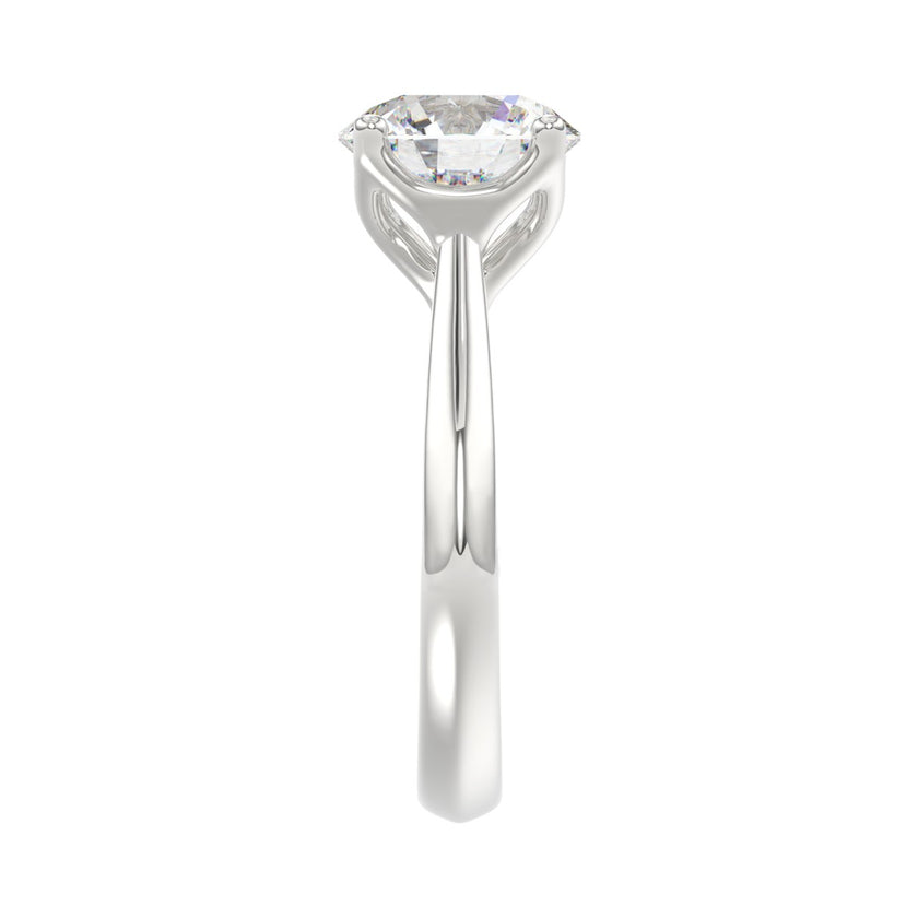 3 Carat Round Cut Tulip Solitaire